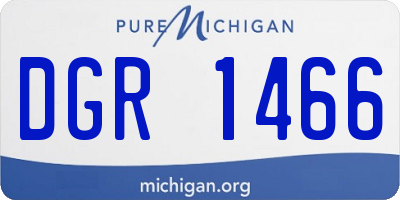 MI license plate DGR1466