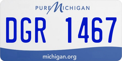 MI license plate DGR1467