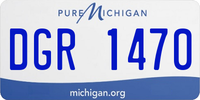 MI license plate DGR1470
