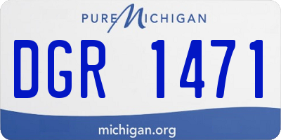 MI license plate DGR1471
