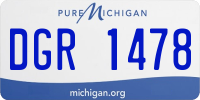 MI license plate DGR1478