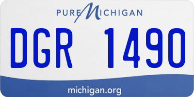 MI license plate DGR1490