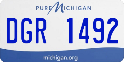 MI license plate DGR1492