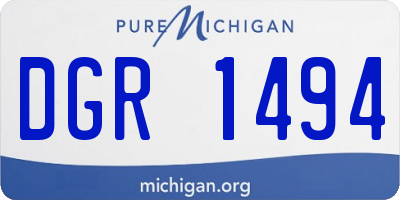 MI license plate DGR1494