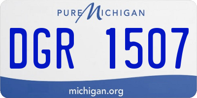MI license plate DGR1507