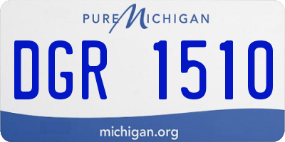 MI license plate DGR1510
