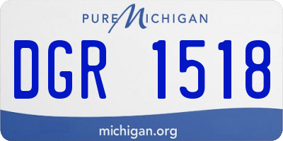 MI license plate DGR1518