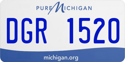 MI license plate DGR1520