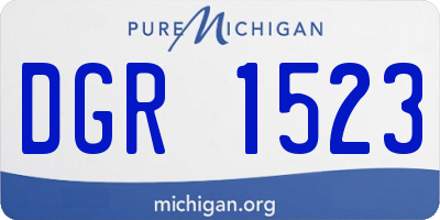 MI license plate DGR1523