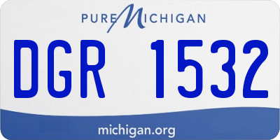 MI license plate DGR1532