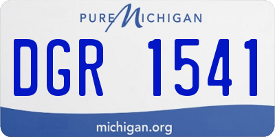 MI license plate DGR1541