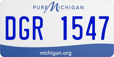 MI license plate DGR1547