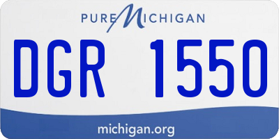 MI license plate DGR1550