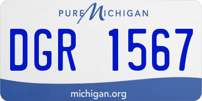 MI license plate DGR1567