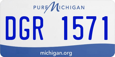 MI license plate DGR1571