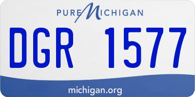 MI license plate DGR1577