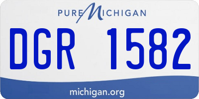 MI license plate DGR1582