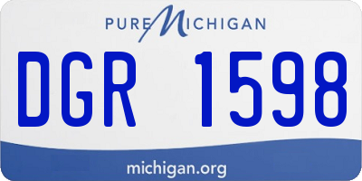 MI license plate DGR1598