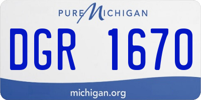 MI license plate DGR1670