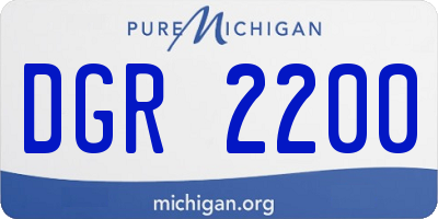 MI license plate DGR2200