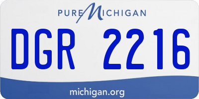 MI license plate DGR2216