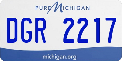 MI license plate DGR2217