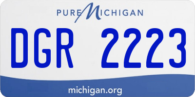 MI license plate DGR2223