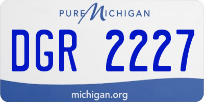MI license plate DGR2227