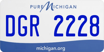 MI license plate DGR2228