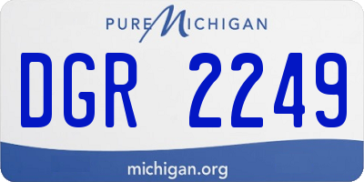 MI license plate DGR2249