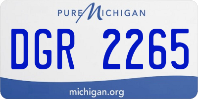 MI license plate DGR2265