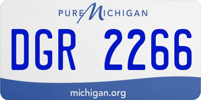 MI license plate DGR2266