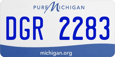 MI license plate DGR2283
