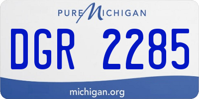 MI license plate DGR2285