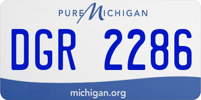 MI license plate DGR2286