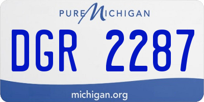 MI license plate DGR2287