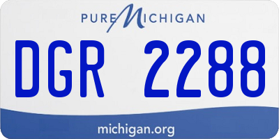 MI license plate DGR2288