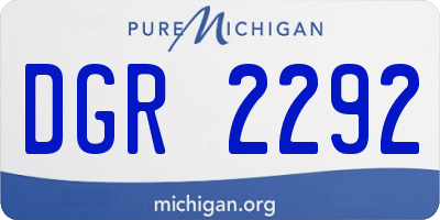MI license plate DGR2292