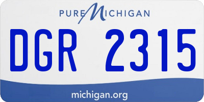 MI license plate DGR2315