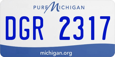 MI license plate DGR2317