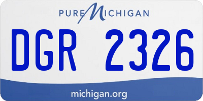 MI license plate DGR2326