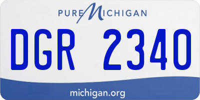 MI license plate DGR2340