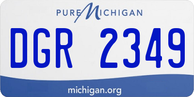 MI license plate DGR2349