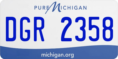 MI license plate DGR2358