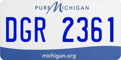 MI license plate DGR2361