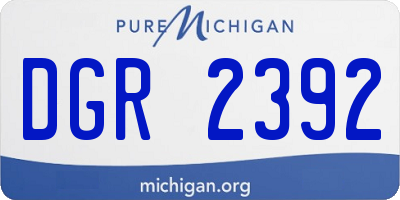 MI license plate DGR2392