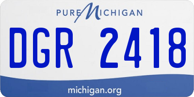 MI license plate DGR2418