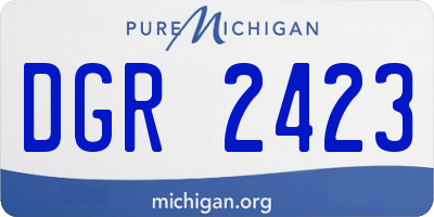 MI license plate DGR2423