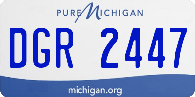 MI license plate DGR2447