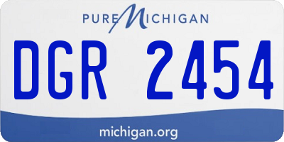 MI license plate DGR2454
